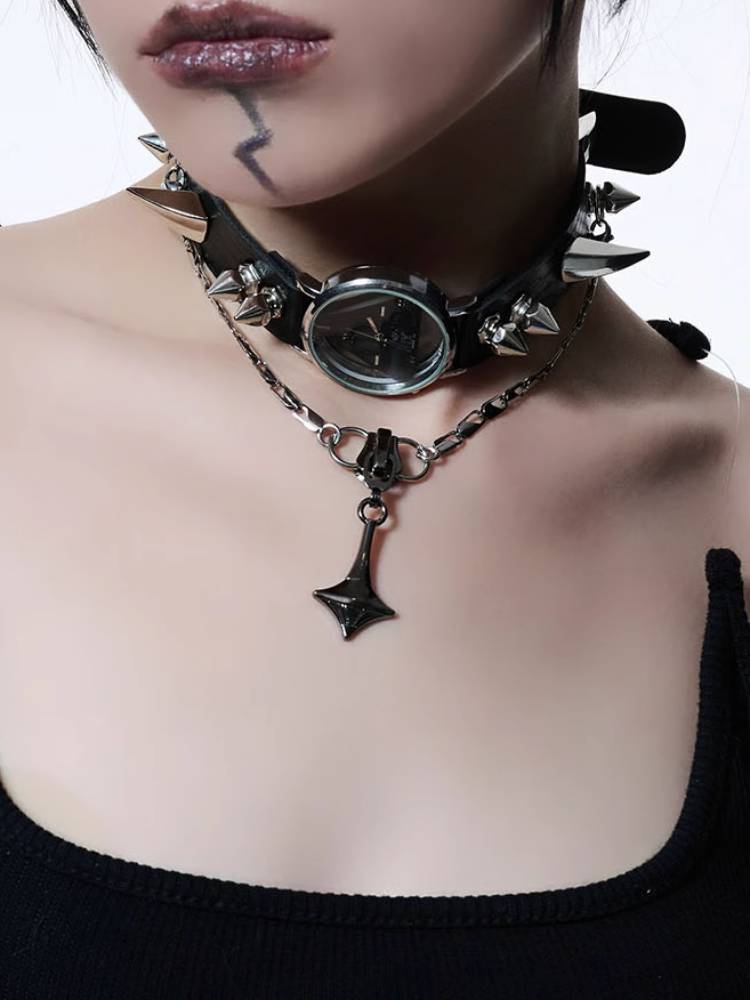 Punk choker chain necklace【s0000008322】