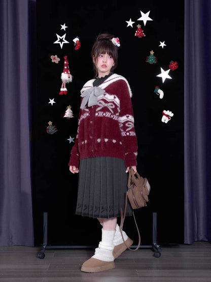 Ribbon pleated knit skirt【s0000011286】