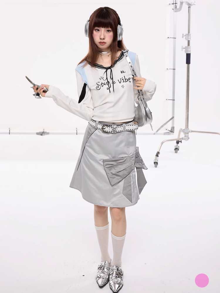 Silver Patchwork Skirt [S0000010412]