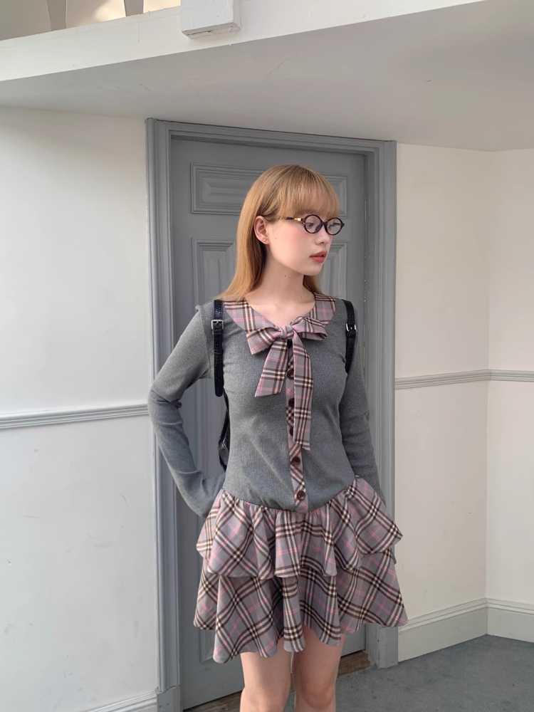 College style plaid cake skirt【s0000010385】