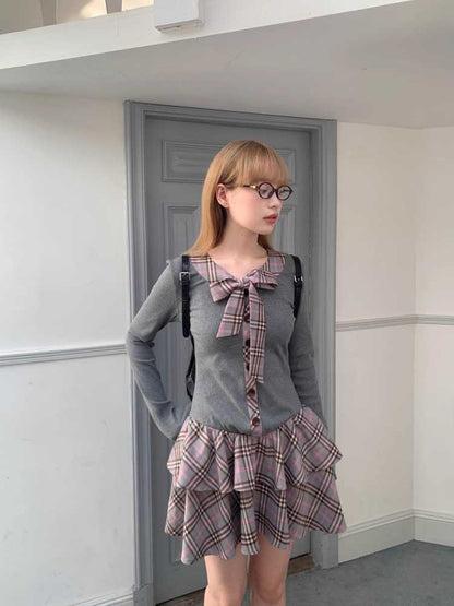 College style plaid cake skirt【s0000010385】