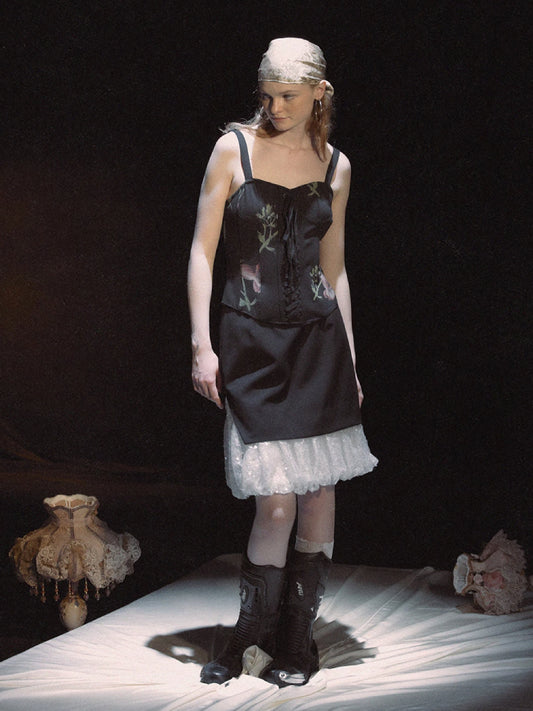 Faux two piece design skirt【s0000007429】