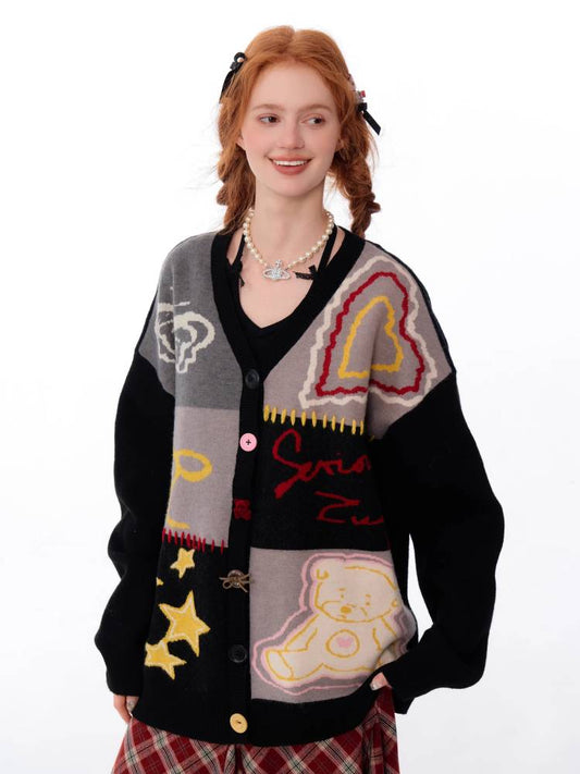 Retro V-neck cardigan jacket【s0000011039】