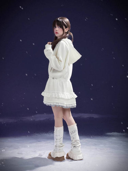 Printed casual hooded loose sweater dress【s0000011089】