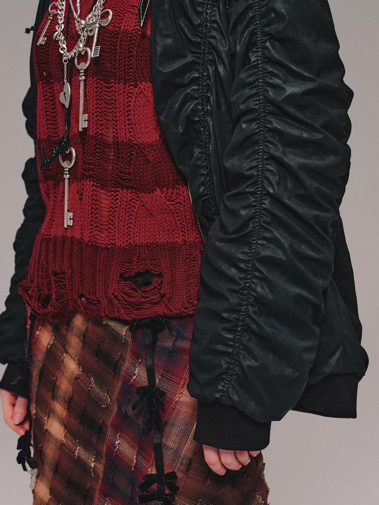 Faux leather reversible jacket【s0000011467】