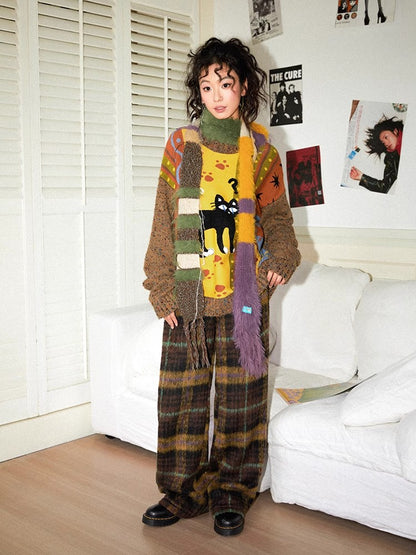 Soft striped scarf【s0000011115】