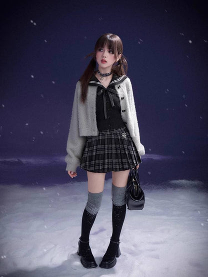 Fake two-piece knit cardigan【s0000011088】