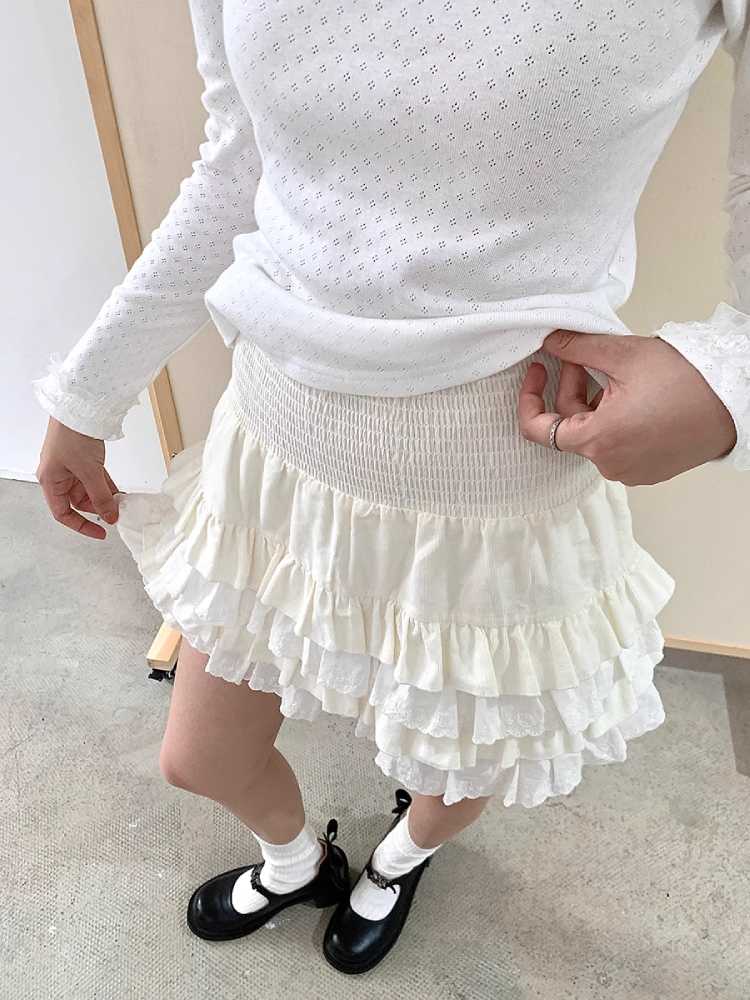 HIGH WAIST LACE SKIRT [S0000010378]