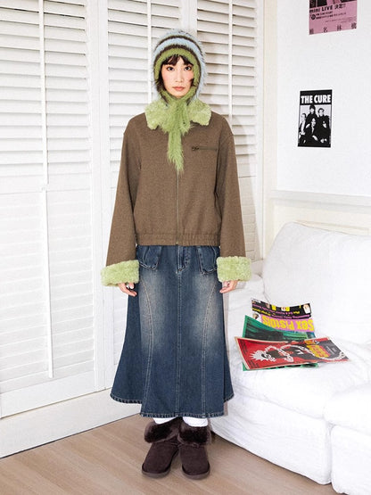 Denim fishtail skirt【s0000011307】