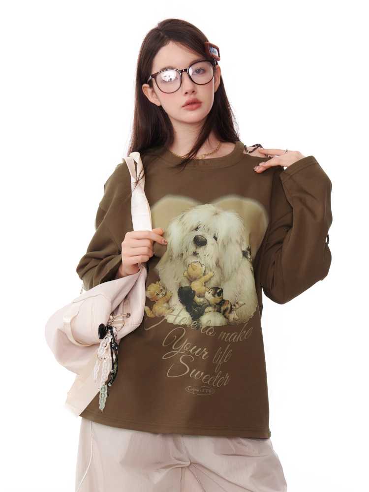 RETRO OFF-SHOULDER LONG-SLEEVE T-SHIRT [S0000010182]