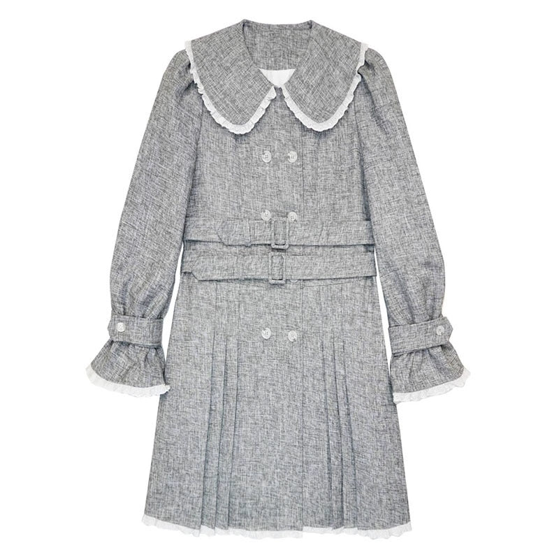 Vintage Doll Neck Long Sleeve Dress [s0000004419]