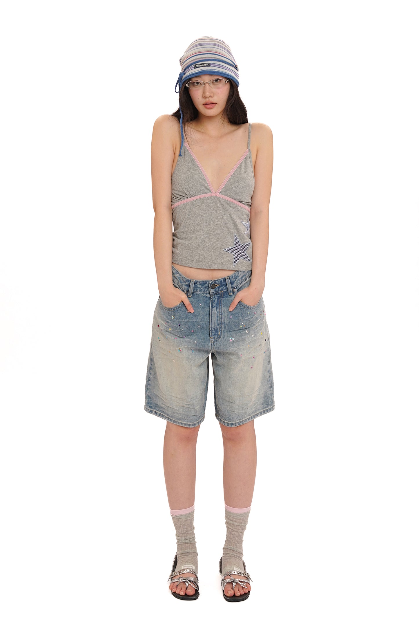 Velvet edge adjustable straps camisole【s0000013434】