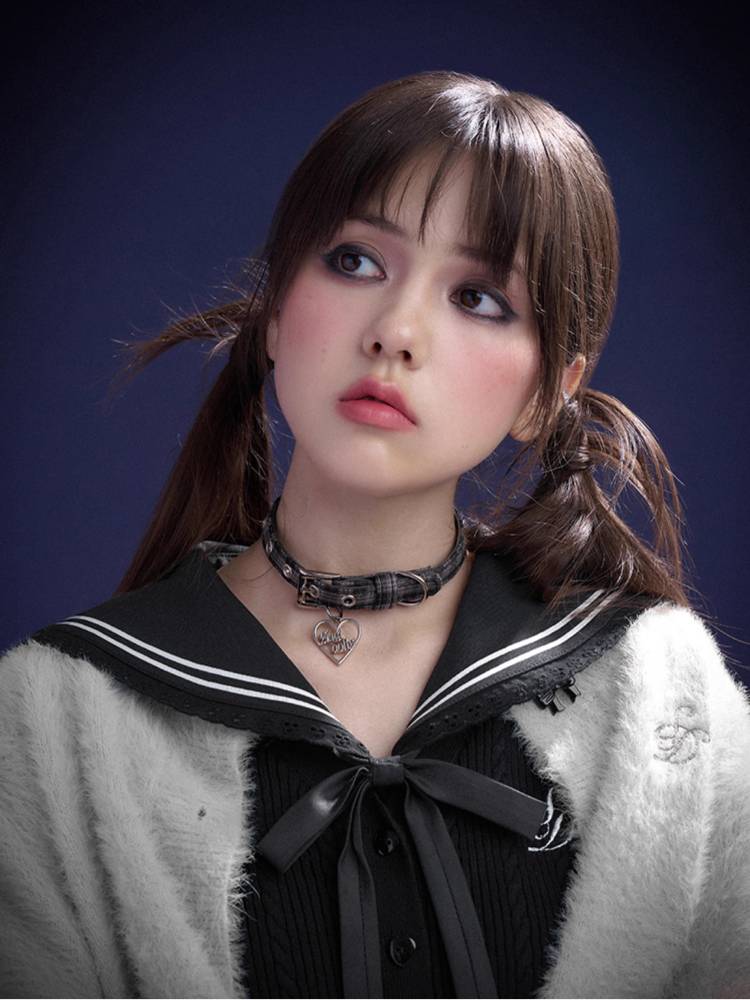 Plaid choker necklace【s0000011288】