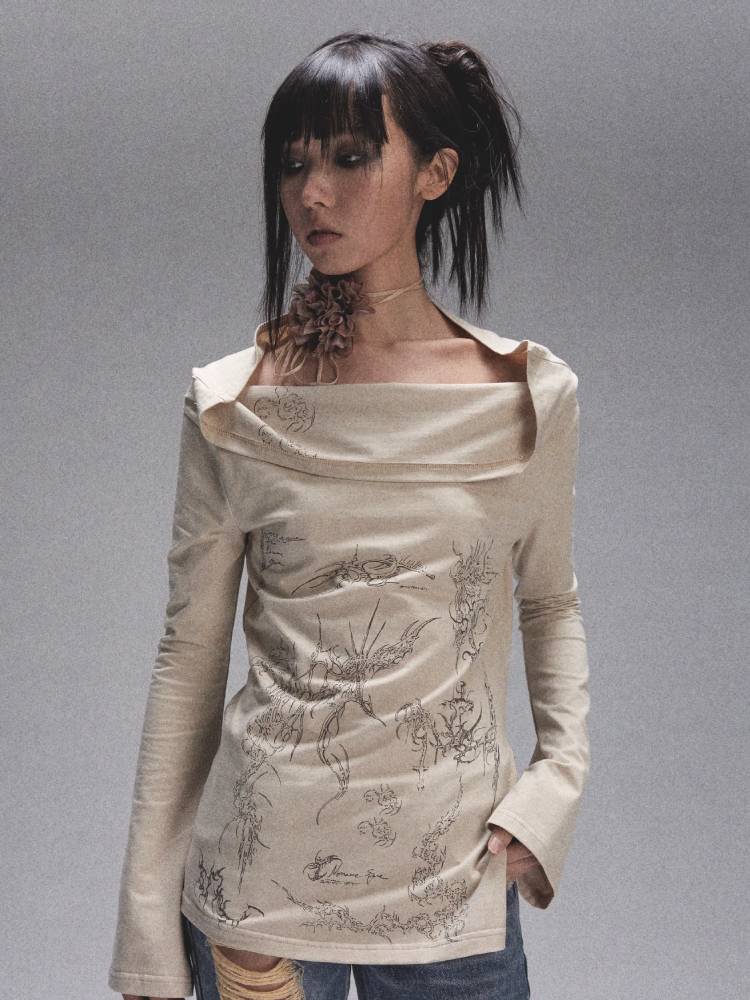 Slit slim fit long sleeve T-shirt【s0000008452】 – SCULTURE（エス