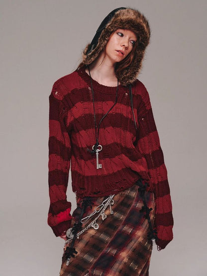 Striped pullover sweater【s0000011459】