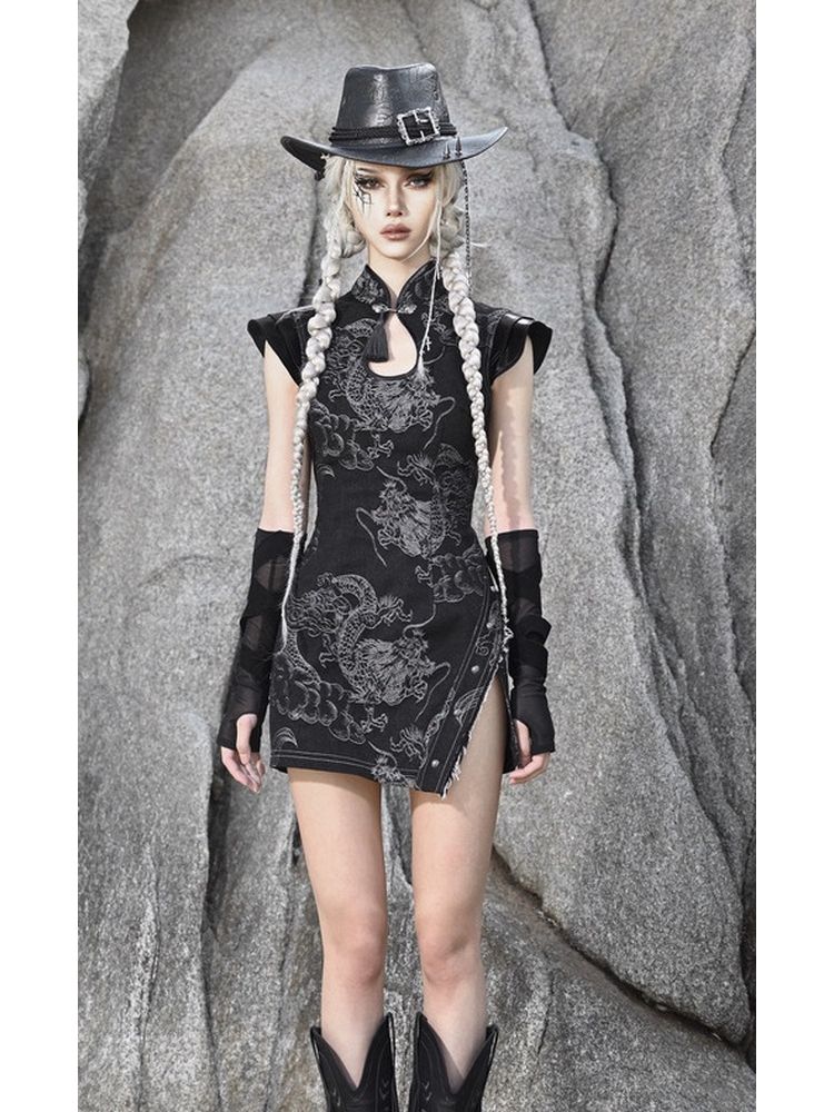 Chinese style dragon denim dresss0000002451 SCULTURE Chinese style dragon denim dresss0000002451 SCULTURE