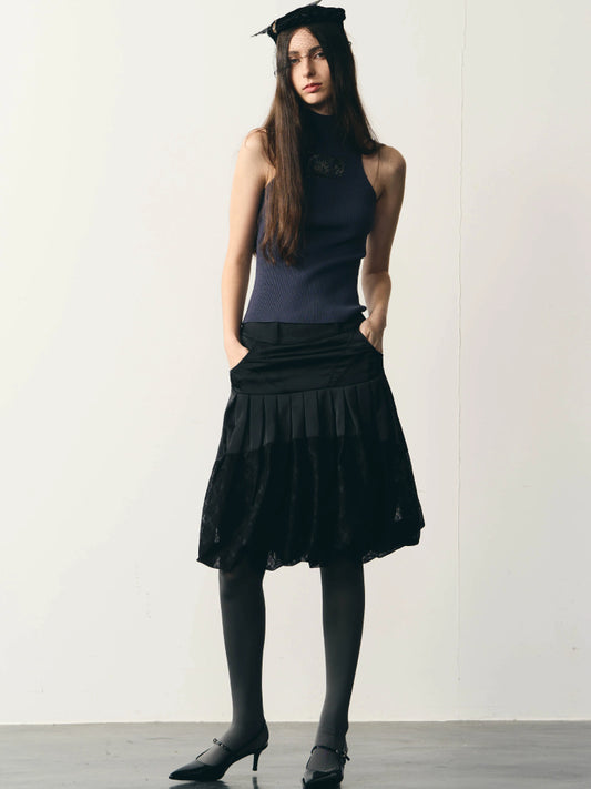 Tight fit knit vest【s0000007333】