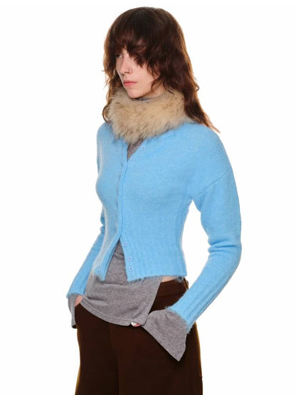 Round neck slim cardigan【s0000011382】