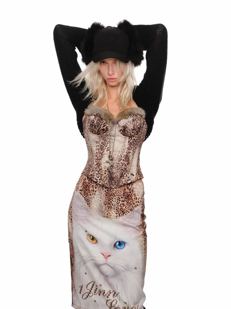 표범 프린트 브래지어 카미솔 【S0000011391】