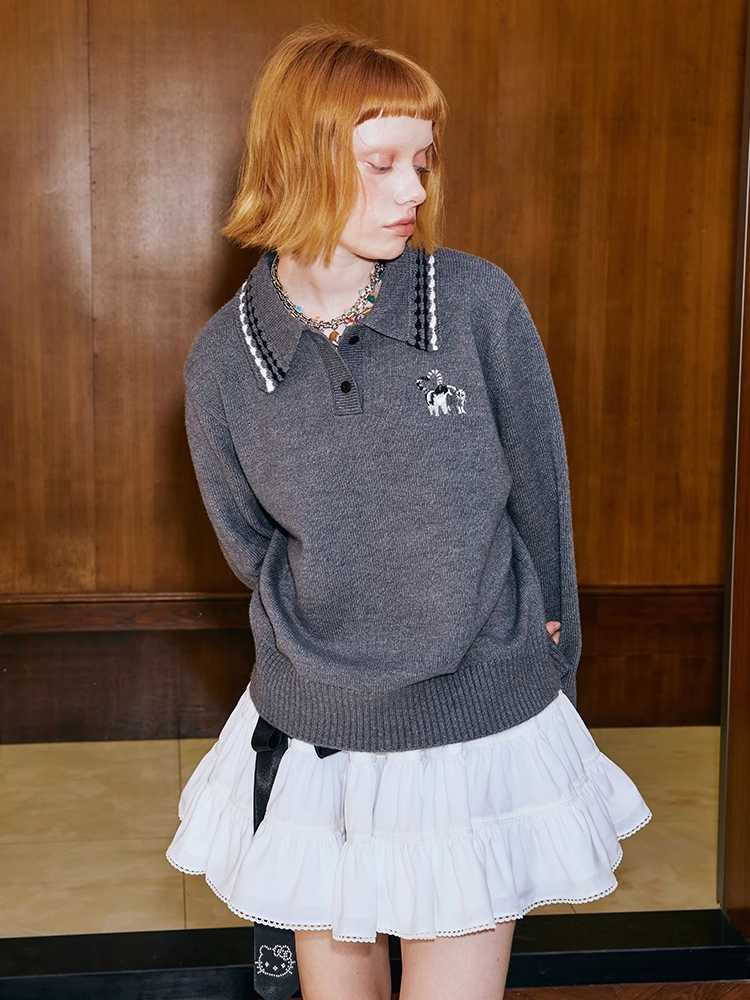 Embroidered knit sweater【s0000009841】