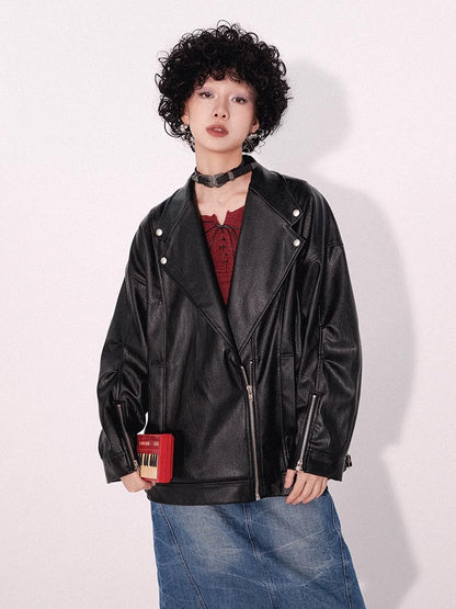 Casual leather jacket【s0000009793】