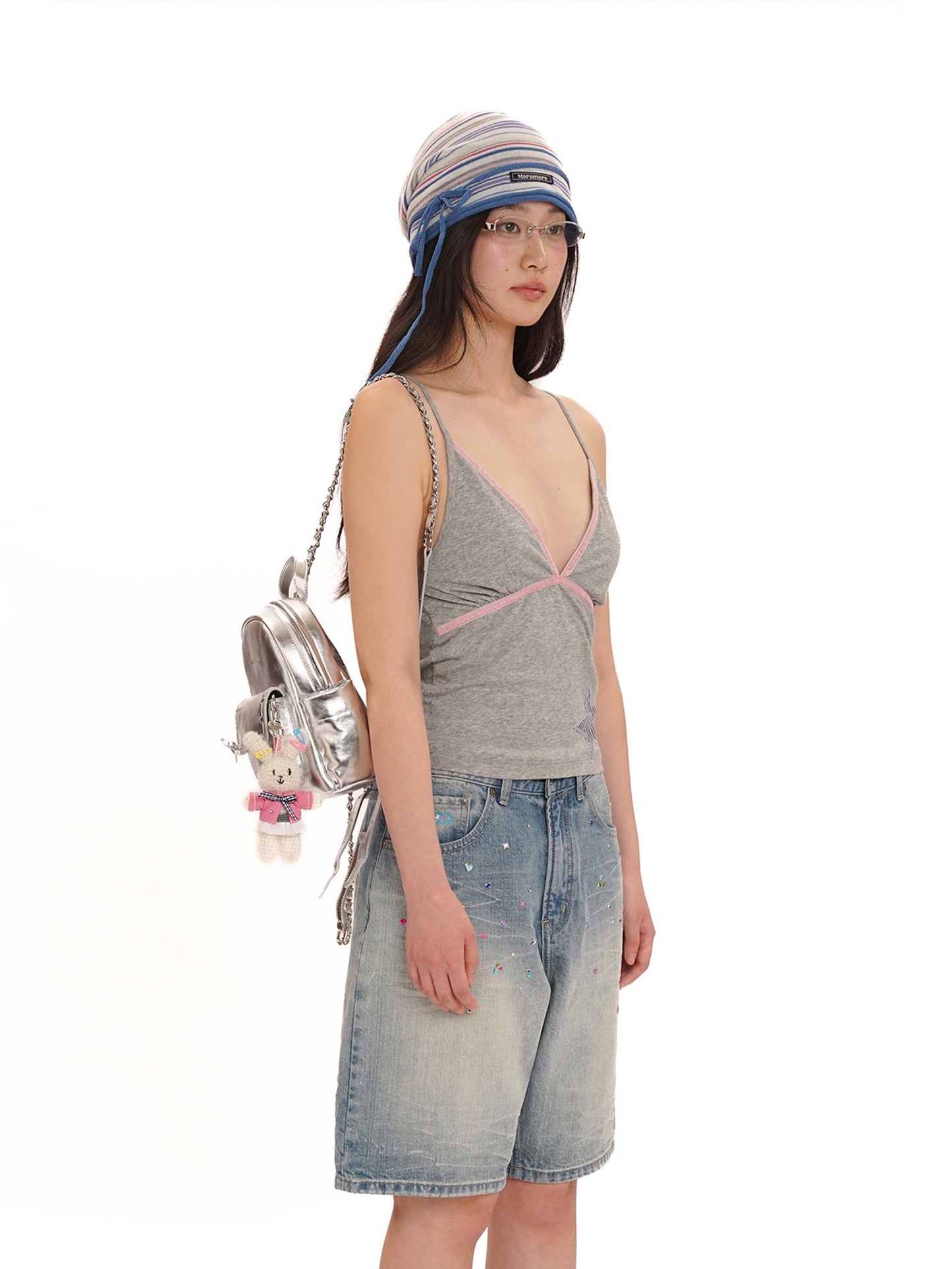 Velvet edge adjustable straps camisole【s0000013434】