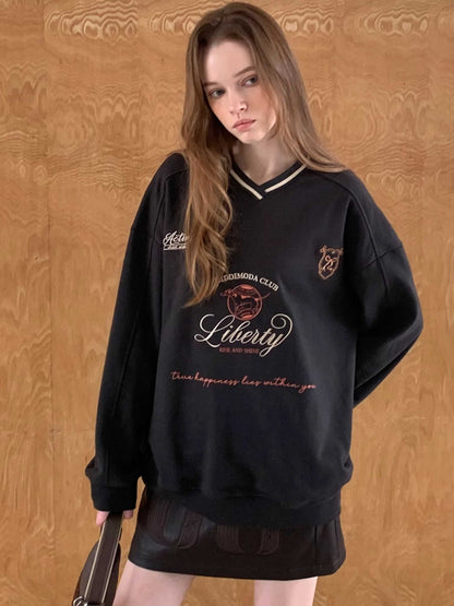 RETRO V-NECK SWEATSHIRT [S0000010797]