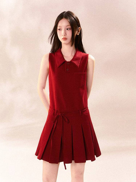 Sleeveless suspender skirt【s0000008408】