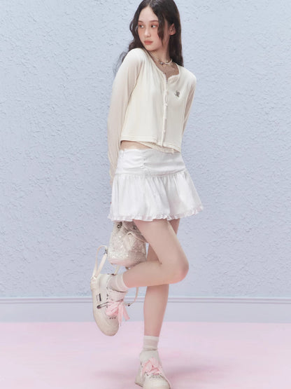 Sheer lace short cardigan【s0000007424】
