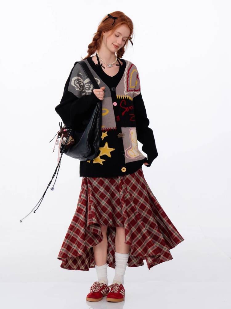 Retro V-neck cardigan jacket【s0000011039】