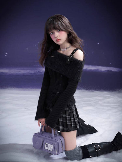 Off-the-shoulder slim knit【s0000011649】