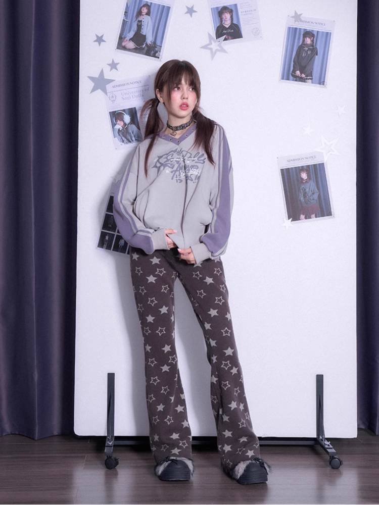 Star knit loose pants【s0000011292】