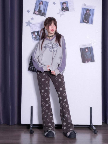 Star knit loose pants【s0000011292】