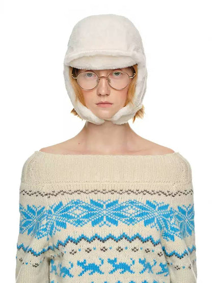 토끼 모피 비행 모자 [S0000011387]