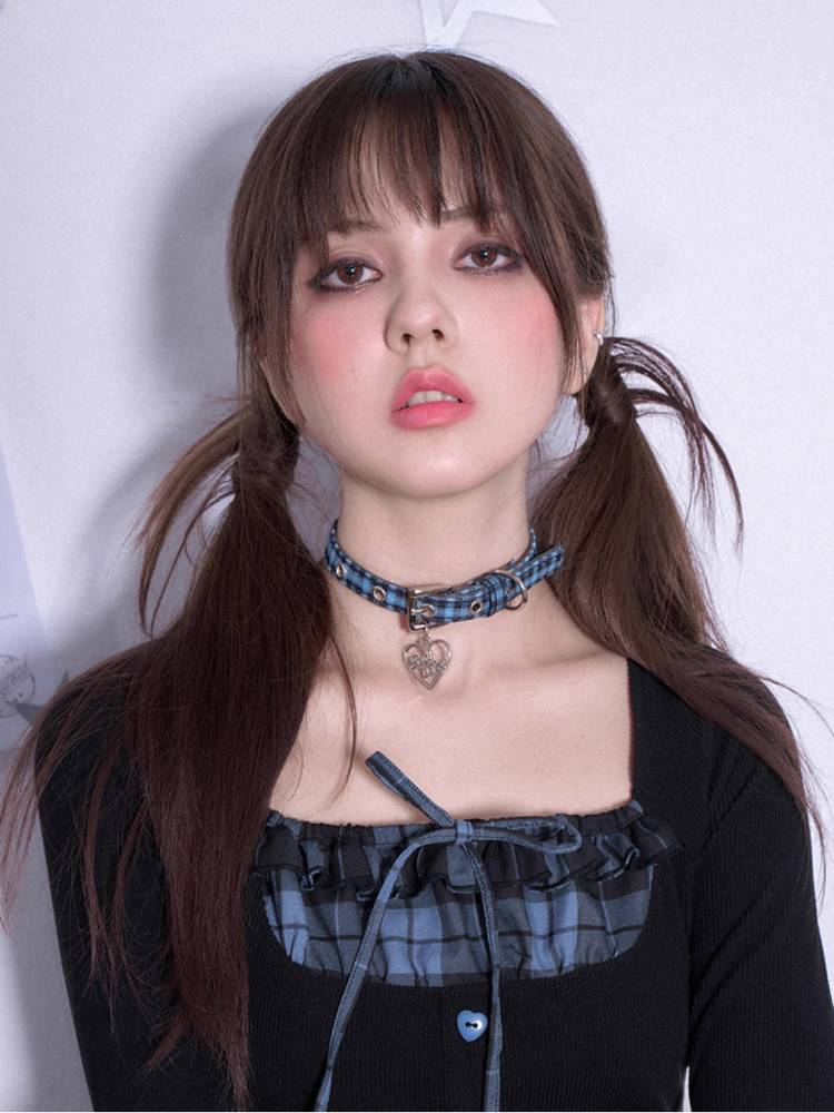 Plaid choker necklace【s0000011288】