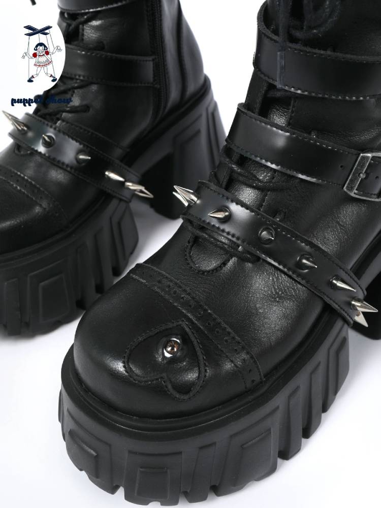 Heavy metal design platform night boots【s0000011439】