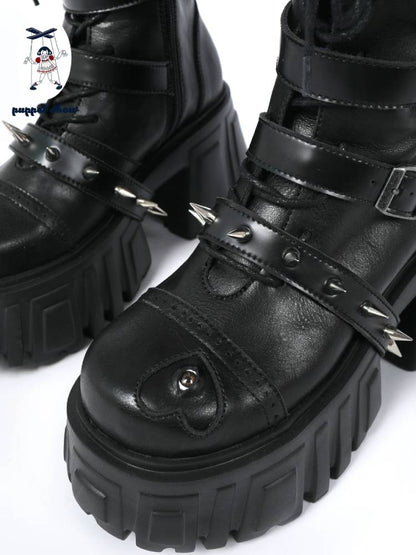 Heavy metal design platform night boots【s0000011439】