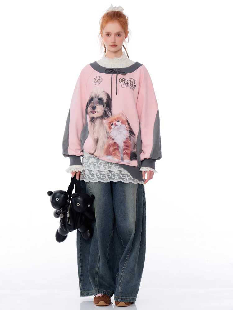 Round Neck Printed Sweatshirt [S0000010149]