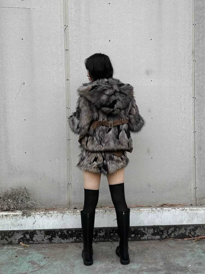 SUEDE AND FUR JACKET WITH POCKET [S0000010548]