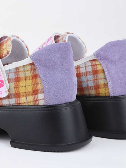 Checkered platform shoes【s0000009819】