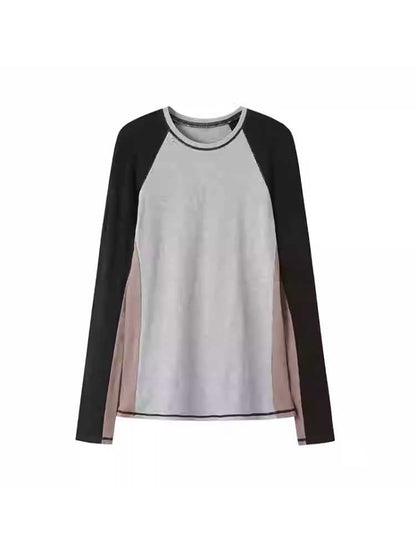 Round Neck Raglan Long Sleeve T-Shirt [S0000010794]