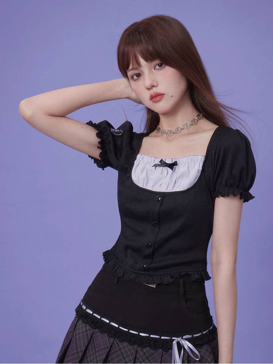 Sweet short t-shirt top【s0000008878】