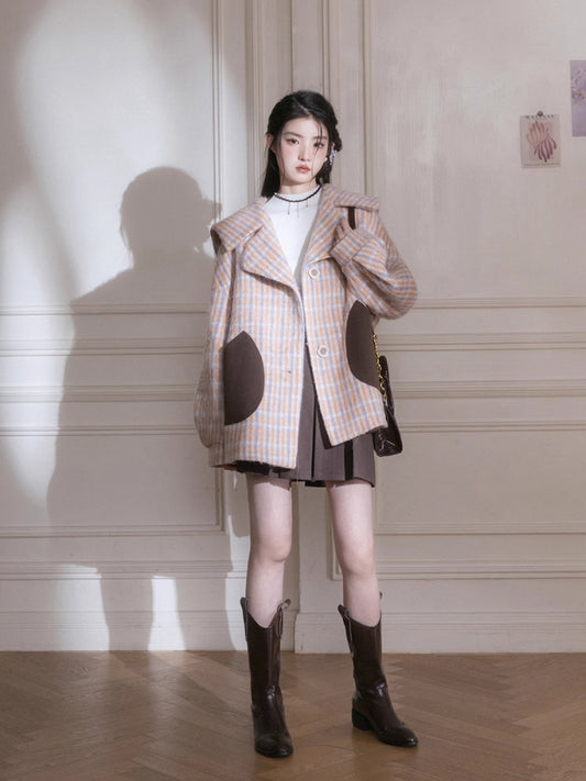 Plaid wool jacket【s0000005795】