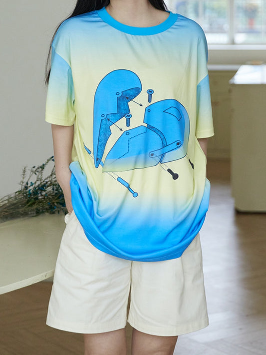 Gradation Oversized Short Sleeved T-Shirt【s0000001931】