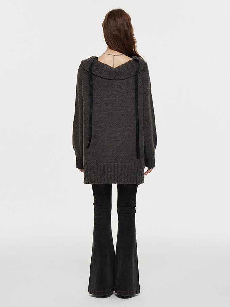 One-shoulder wool sweater and leg warmers【s0000010434】