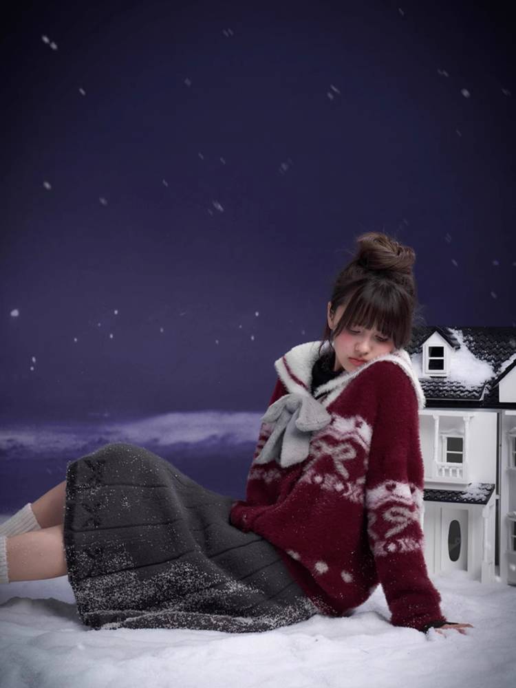 Sailor collar fake 2 piece cardigan【s0000011283】