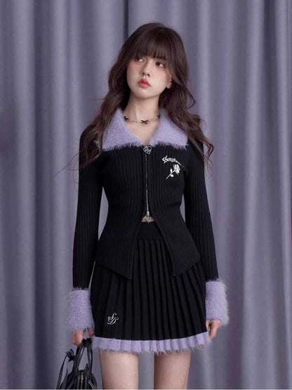 Knitted Cardigan and Short Skirt [S0000010688]