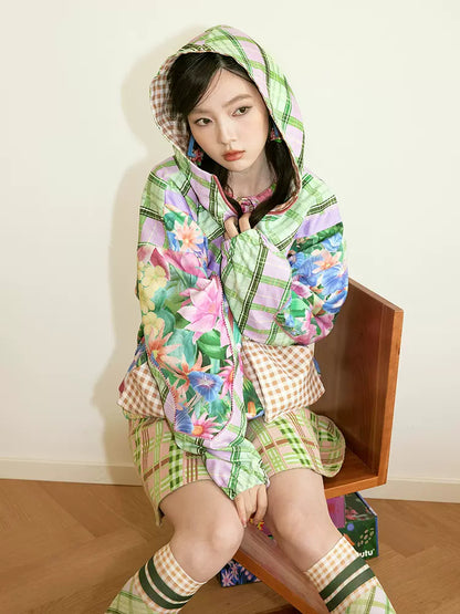 Plaid hooded jacket【s0000007774】