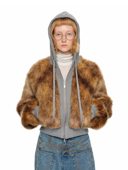 Hooded fur sweatshirt【s0000011375】