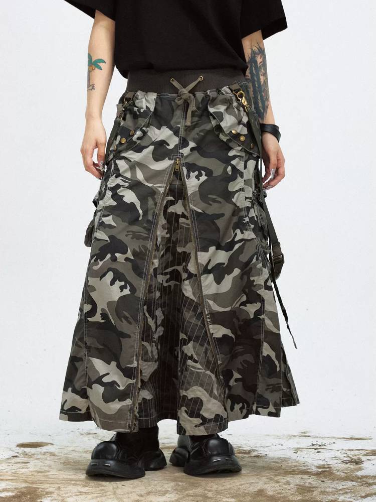 Workwear style suspender skirt【s0000009198】